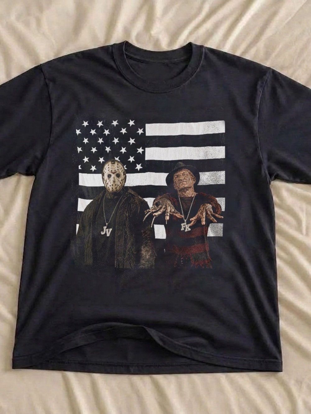 Jason And Freddy Horror Rap Shirt, Dark Streetwear Graphic Tee - Unisex Black